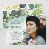 Eucalyptus Foto Bruiloft Kaart (Voorkant / Achterkant)