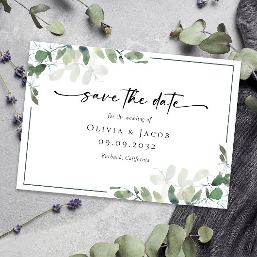 Eucalyptus Foto Bruiloft Save The Date
