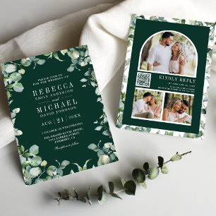 Eucalyptus Foto Collage QR Code Smaragdgroene Huwe Kaart