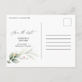 Eucalyptus foto-elegant bruiloft, behalve de datum aankondigingskaart (Achterkant)