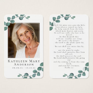 Eucalyptus Foto Funeral Memorial Prayer Kaart
