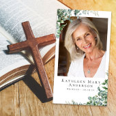 Eucalyptus Foto Funeral Memorial Prayer Kaart