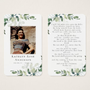 Eucalyptus Foto Funeral Memorial Prayer Kaart
