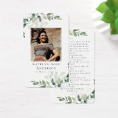 Eucalyptus Foto Funeral Memorial Prayer Kaart (Bureau)