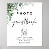 Eucalyptus Foto Gastenboek | Modern huwelijksteken Poster (Voorkant)