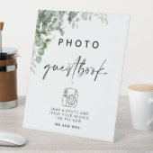 Eucalyptus Foto Gastenboek | Modern huwelijksteken Reclamebord Met Voetstuk (Insitu)