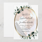 Eucalyptus Foto Gold Metallic Wedding Kaart (Voorkant / Achterkant)