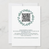 Eucalyptus Foto Greenery QR Code Weddenschap Kaart (Achterkant)