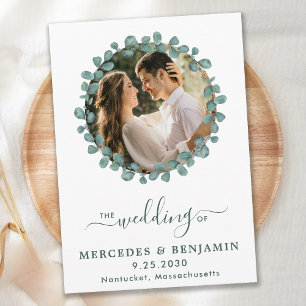 Eucalyptus Foto Greenery QR Code Weddenschap Kaart