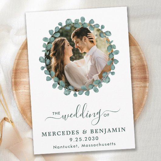 Eucalyptus Foto Greenery QR Code Weddenschap Kaart