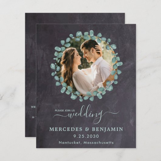 Eucalyptus Foto Greenery QR Code Weddenschap Uitno (Voorkant / Achterkant)