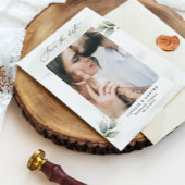 Eucalyptus foto groen modern elegant bruiloft save the date