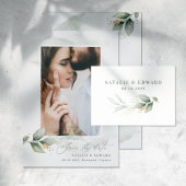 Eucalyptus foto groen modern elegant bruiloft spar save the date