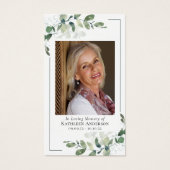 Eucalyptus Foto Herdenkingsgebedskaart Visitekaartje (Voorkant)