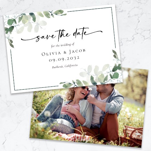 Eucalyptus Foto Huwelijk Save The Date