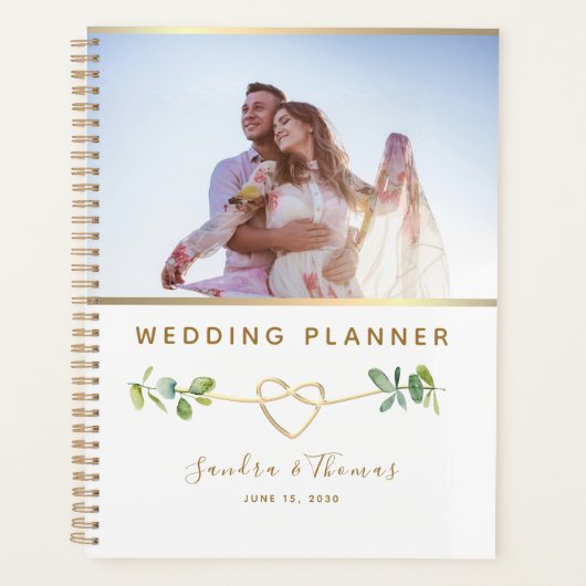 Eucalyptus Foto Huwelijksplanner met Aangepaste Na Planner (Voorkant)