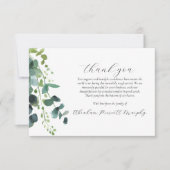 Eucalyptus Foto Memorial Dank u kaart (Voorkant)