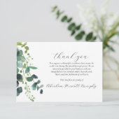 Eucalyptus Foto Memorial Dank u kaart (Staand voorkant)