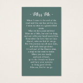 Eucalyptus Foto Memorial Funeral Prayer Kaart (Achterkant)