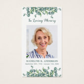 Eucalyptus Foto Memorial Funeral Prayer Kaart (Voorkant)