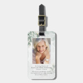 Eucalyptus Foto Memorial Gebed Bagagelabel (Voorkant verticaal)
