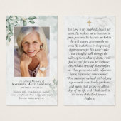 Eucalyptus Foto Memorial Prayer Kaart (Voorkant /achterkant)