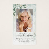 Eucalyptus Foto Memorial Prayer Kaart (Voorkant)