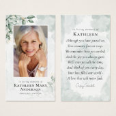 Eucalyptus Foto Memorial Prayer Kaart (Voorkant /achterkant)