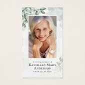 Eucalyptus Foto Memorial Prayer Kaart (Voorkant)