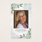 Eucalyptus Foto Memorial Prayer Kaart (Voorkant)