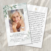 Eucalyptus Foto Memorial Prayer Kaart