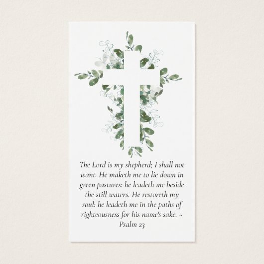 Eucalyptus Foto Memorial Prayer Kaart (Achterkant)