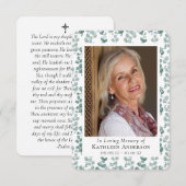 Eucalyptus Foto Memorial Prayer Kaart Notitiekaartje (Voorkant / Achterkant)