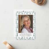 Eucalyptus Foto Memorial Prayer Kaart Notitiekaartje (Voorkant / Achterkant in situ)