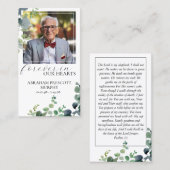 Eucalyptus Foto Memorial Prayer Kaart Visitekaartje (Voorkant / Achterkant)