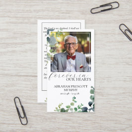 Eucalyptus Foto Memorial Prayer Kaart Visitekaartje