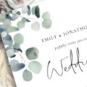 Eucalyptus Foto Overlay Script QR Code Bruiloft Kaart