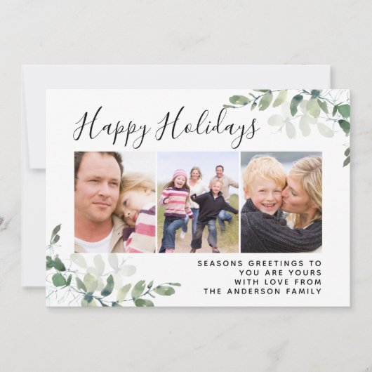 Eucalyptus Foto Prettige Feestdagen Feestdagenkaart (Voorkant)
