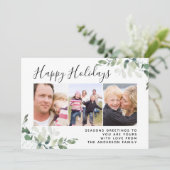 Eucalyptus Foto Prettige Feestdagen Feestdagenkaart (Staand voorkant)