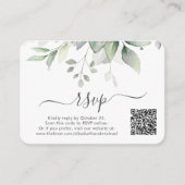 Eucalyptus Foto QR Code Bruiloft RSVP Informatiekaartje (Voorkant)