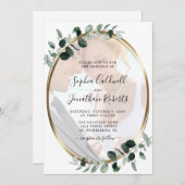 Eucalyptus Foto QR Code RSVP Weddenschap Kaart (Voorkant / Achterkant)