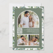 Eucalyptus Foto QR Code Salie Groene Trouwdag Save The Date (Achterkant)
