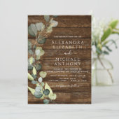Eucalyptus Foto Rustic Country Wedding Kaart (Staand voorkant)