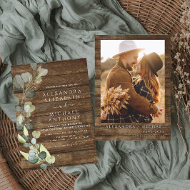Eucalyptus Foto Rustic Country Wedding Kaart