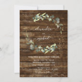 Eucalyptus Foto Rustic Country Wood Weddenschap Kaart (Voorkant)