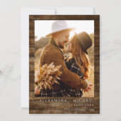 Eucalyptus Foto Rustic Wood Weddenschap Kaart (Achterkant)