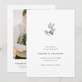 Eucalyptus foto save the date (Voorkant / Achterkant)