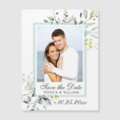 Eucalyptus FOTO Save the Date Magnetic Card (Voorkant)
