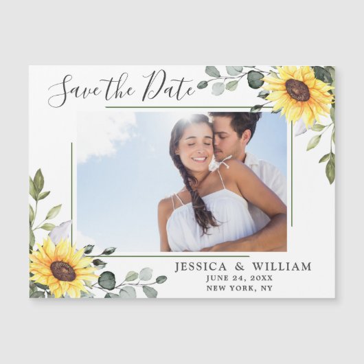 Eucalyptus FOTO Save the Date Magnetic Card (Voorkant)