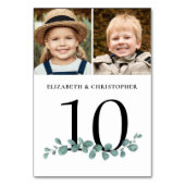 Eucalyptus Foto Trouw Tafel Nummer Teken Kaart (Achterkant)